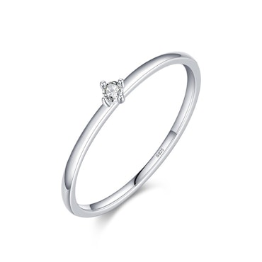 Ring 925 Sterling Silver Round Moissanite