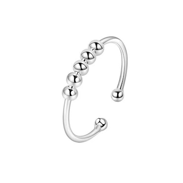 Anti Stress Fidget Ring Sterling Silver S925 (5 pärlor) Högklassig Design