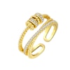 Anti Stress Ring Sterling Silver Roterande Kubisk Zirkonia Guld