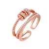 Anti Stress Ring Sterling Silver Roterande  Kubisk Zirkonia Rose