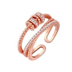 Anti Stress Ring Sterling Silver Roterande  Kubisk Zirkonia Rose