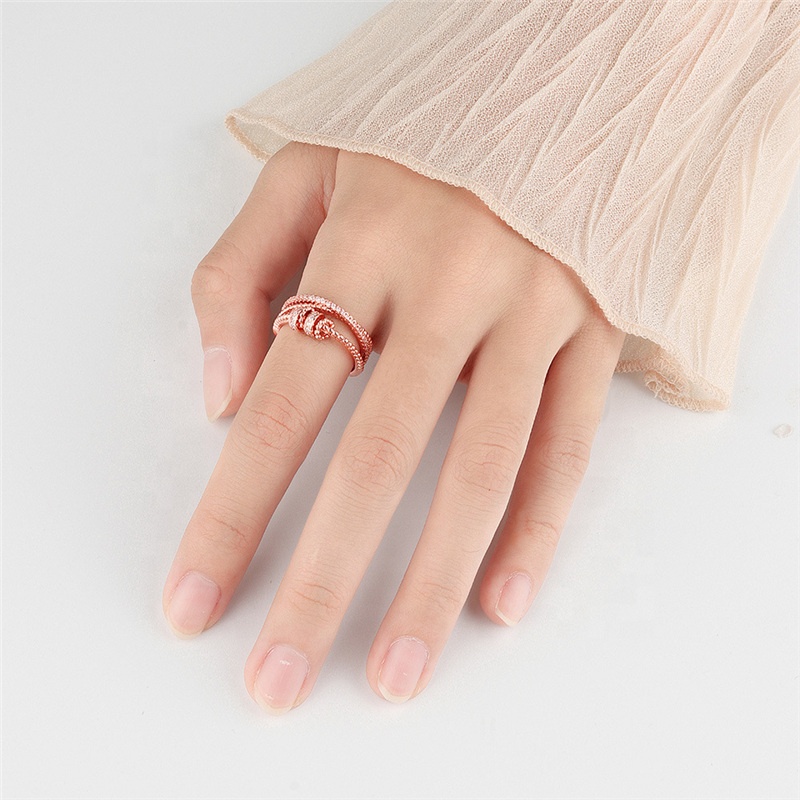 Anti Stress Ring Sterling Silver Roterande Cubic Zirconia Rose