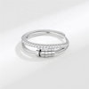 Elegant S925 Sterling Silver Roterbar Fidget Ring med Kubisk Zirkonia   Anti Stress Rogivande Silver