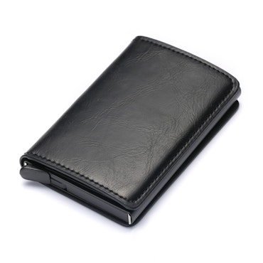 Card Holder RFID Leather Black Wallet