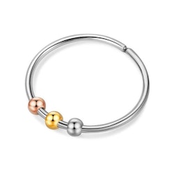 Anti Stress Ring Rostfritt stål Silver Guld Rose Stressring 3 pärlor