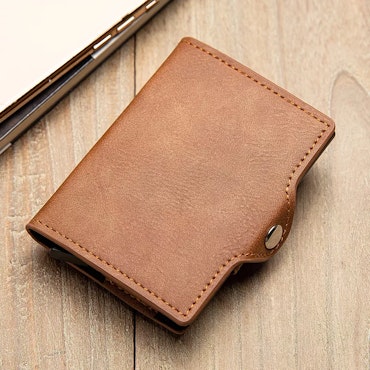 RFID card holder with Pop-up function Brown