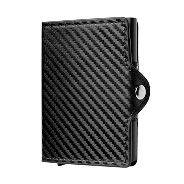 Card holder RFID with Pop-up function Black Carbon Fiber Style