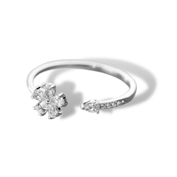 Ring Blomma Körsbär S925 Sterling Silver Kubisk Zirkonia