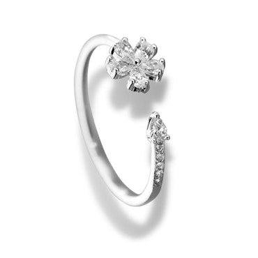 Ring Flower Cherry S925 Sterling Silver Cubic Zirconia