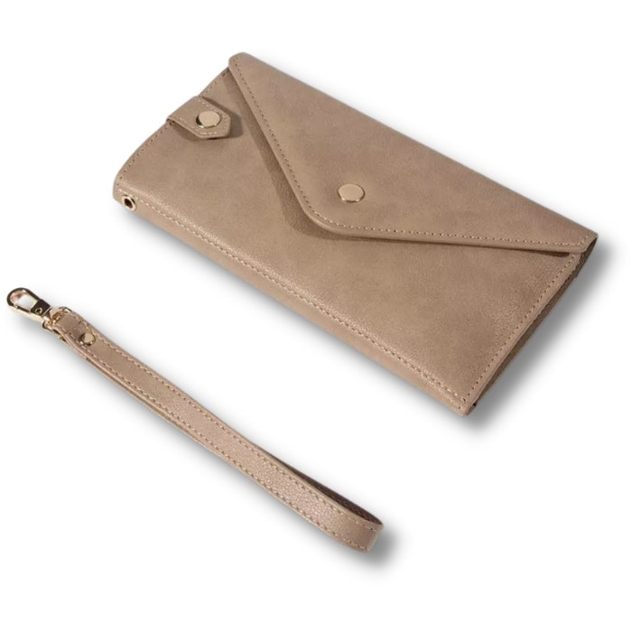 Plånbok Multi Funktionell Mobiltelefon Läder Khaki