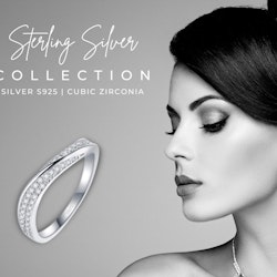 Design Ring 925 Sterling Silver med Kubisk Zirkonia
