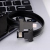 Laddkabel Armband USB 2.0 Type-C till USB Läder Svart