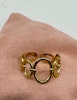 Stål justerbar ring ”oval” - guld