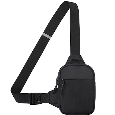 Slingbag/crossbody/axelväska i svart nylon