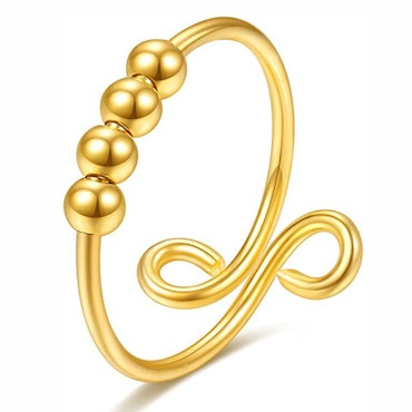 Anti Stress Ring Gold Exklusiv Rostfritt Stål