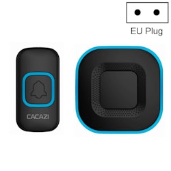 CACAZI V028F trådlös musikdörrklocka utan batteri, kontakt:EU-kontakt (svart)