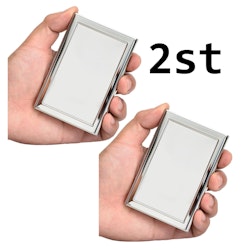 2-Pack Korthållare i Rostfritt . Silverglas
