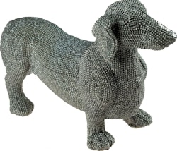 Dekorativ prydnad hund med diamanteffekt