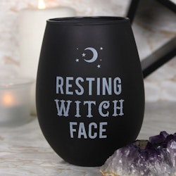 RESTING WITCH FACE vinglas med förpackning.