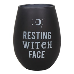 RESTING WITCH FACE vinglas med förpackning.