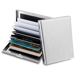 10 Fack XL Design Rostfritt Korthållare för minst 10st kort . Silver
