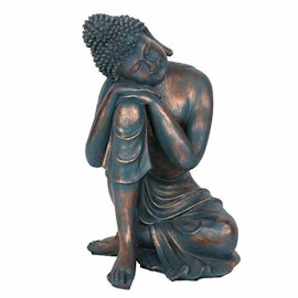 XL Sittande Buddha / Blå Höjd ca 40cm