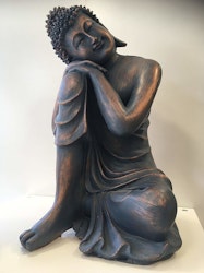 XL Sittande Buddha / Blå Höjd ca 40cm