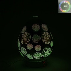 Silvrig Luftfuktare 3D Firework Aromalampa LED-ljus.