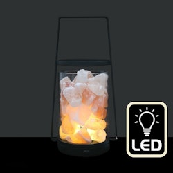 Lykta med Himalaya Saltkristall och LED-lampa