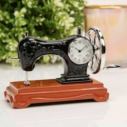 Vintage Symaskin med fungerande klocka - bordsklocka