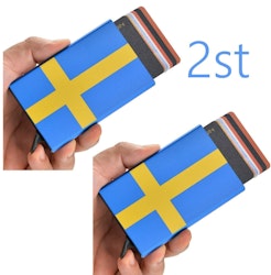 2ST Pop Up Korthållare . Sverige Flagga