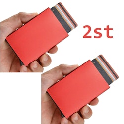 2ST Korthållare med RFID-skydd . Pop-up . Röd