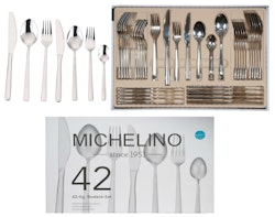 MICHELINO Bestick Set 42 Delar För 6 Personer . Rostfritt