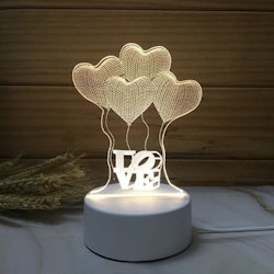 3D Hearts "LOVE" Led Nattlampa . Usb driven