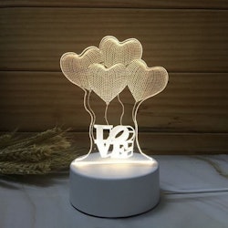 3D Hearts "LOVE" Led Nattlampa . Usb driven