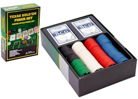 TEXAS Hold'em Poker Set m Duk för Poker/Black Jack