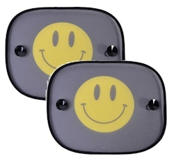 2-Pack Smile Tema Solskydd m Sugkoppar.