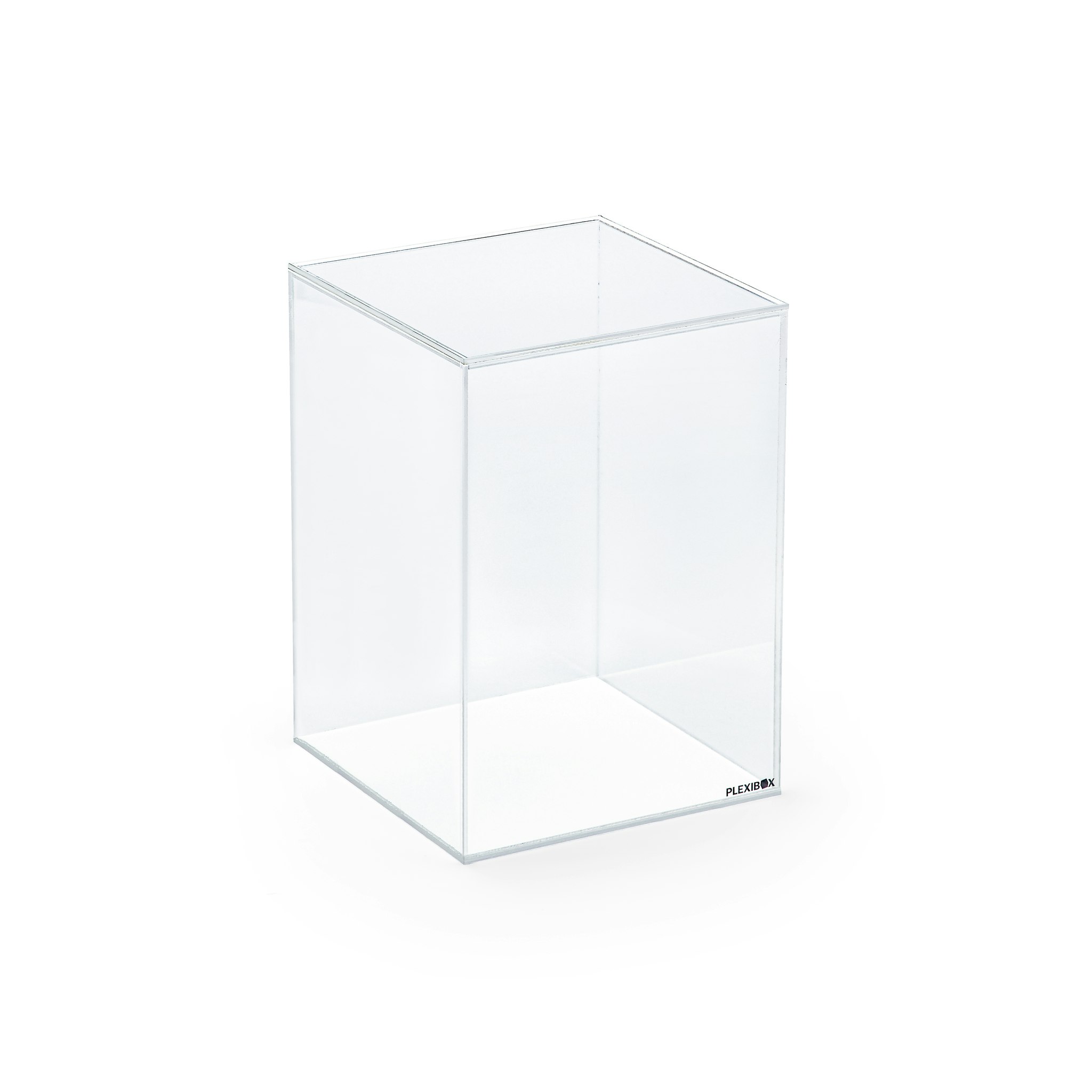Bukettboxen är gjord av akryl (plexiglas). Den kan användas som en inredningsdetalj och förvaring för brudbuketten eller annat som man önskar att föreviga i boxen. Måtten är L250xB250H355mm.
