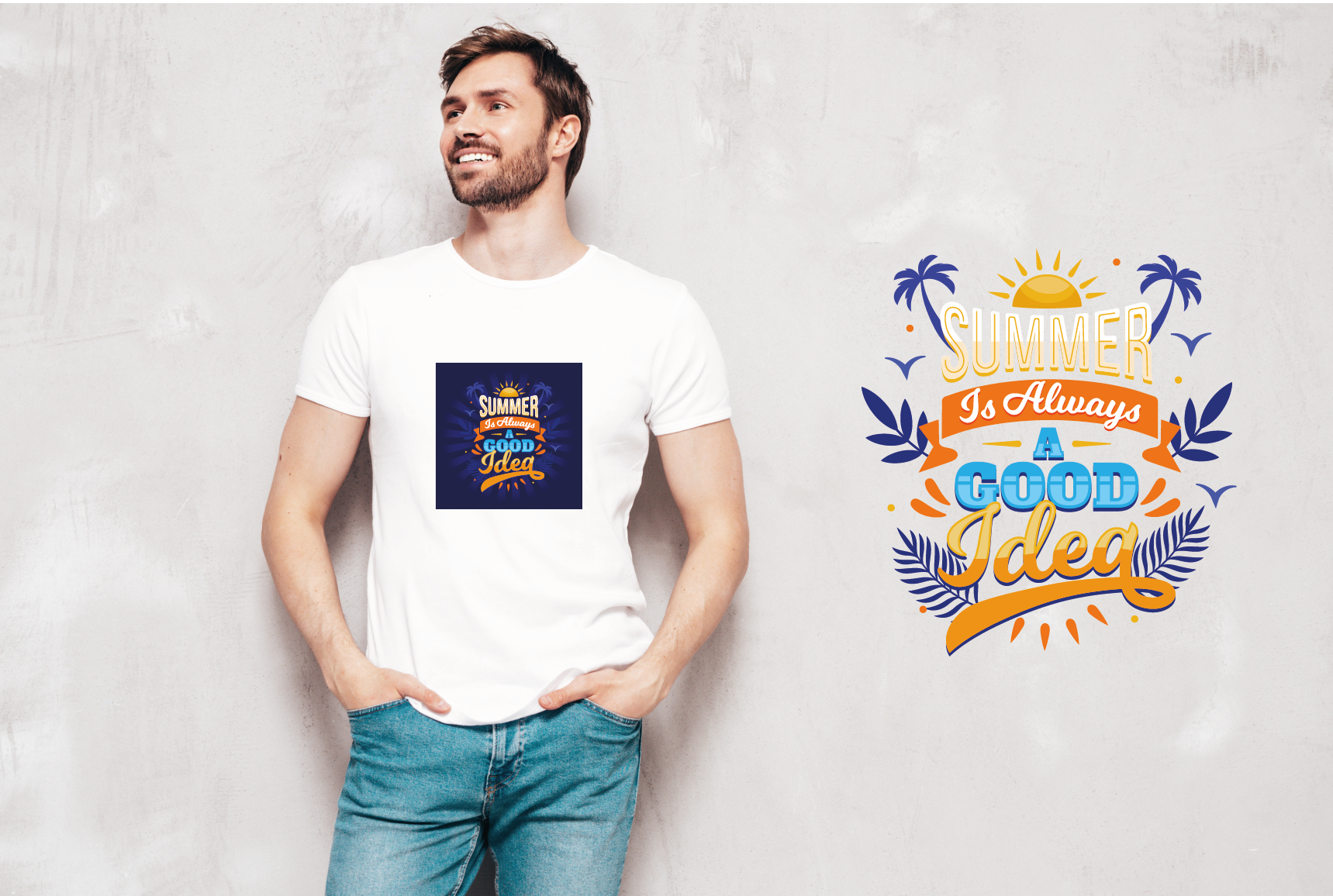 T-Shirt med olika sommar design