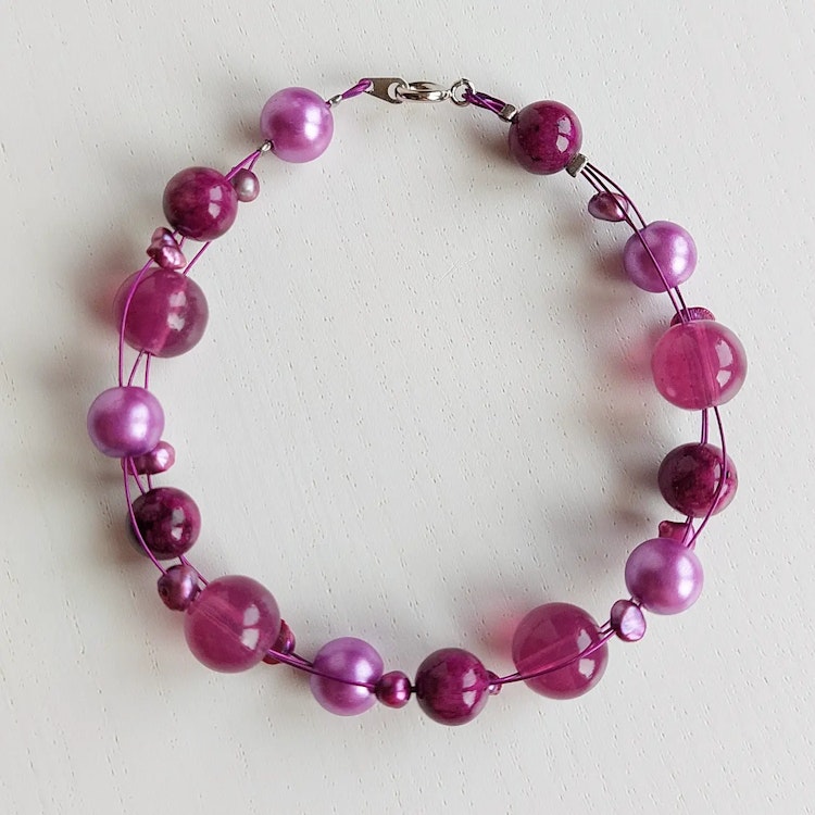 Armband med lås | Glas & sötvattenspärlor