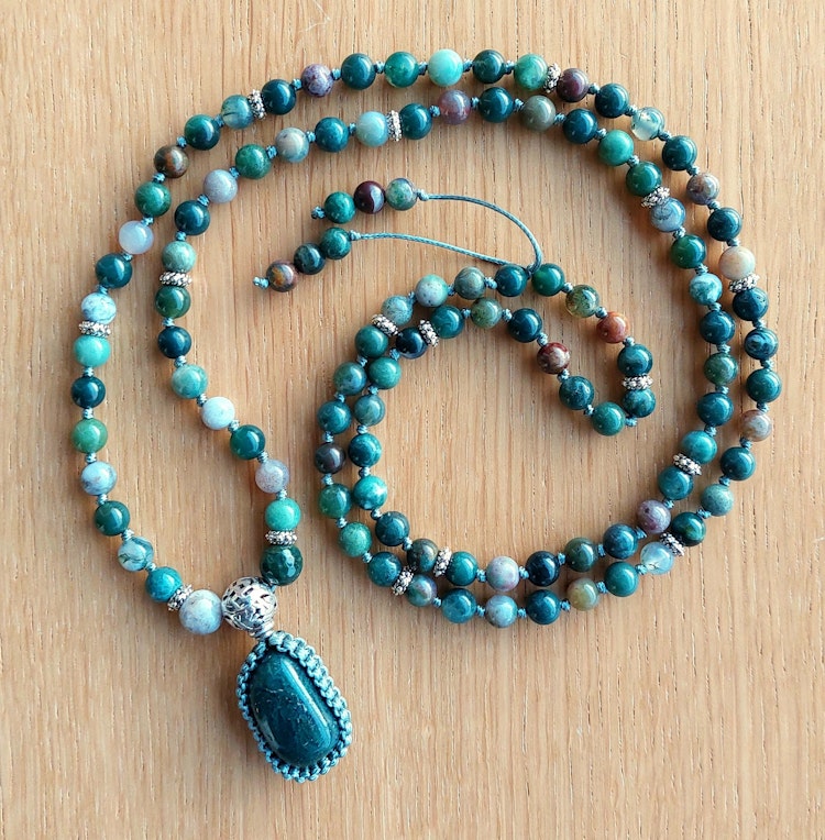Mala | Indisk agat & mossagat