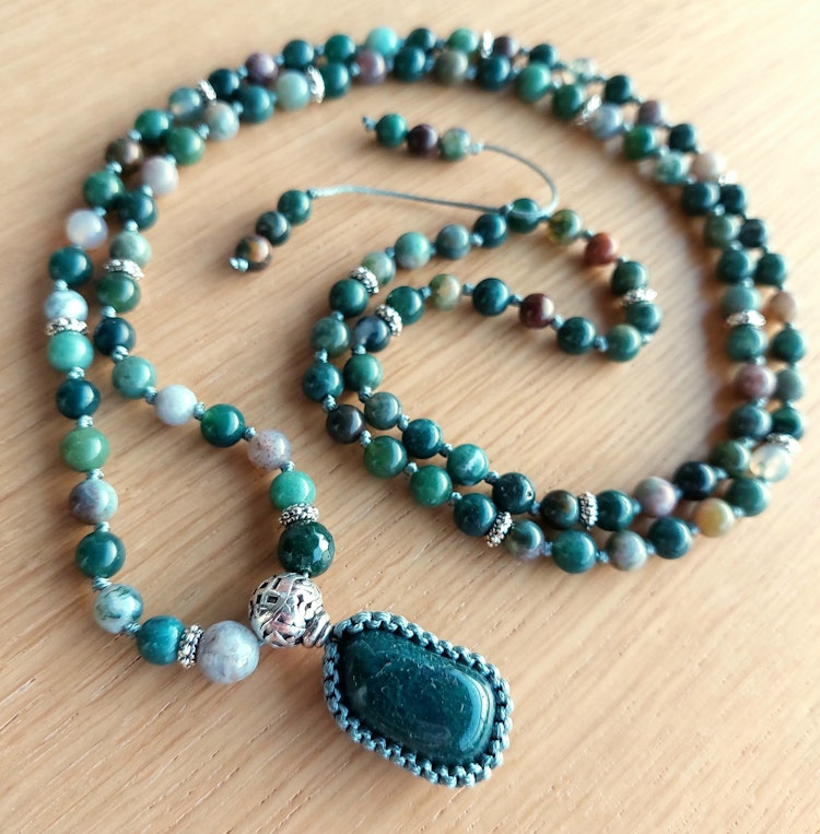 Mala | Indisk agat & mossagat