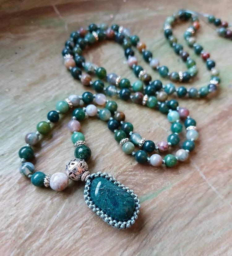 Mala | Indisk agat & mossagat