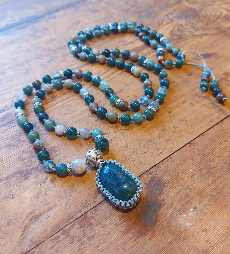 Mala | Indisk agat & mossagat