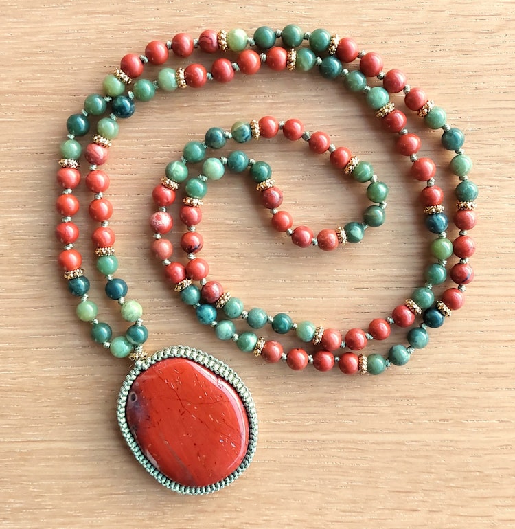 Mala | Röd jaspis & jade