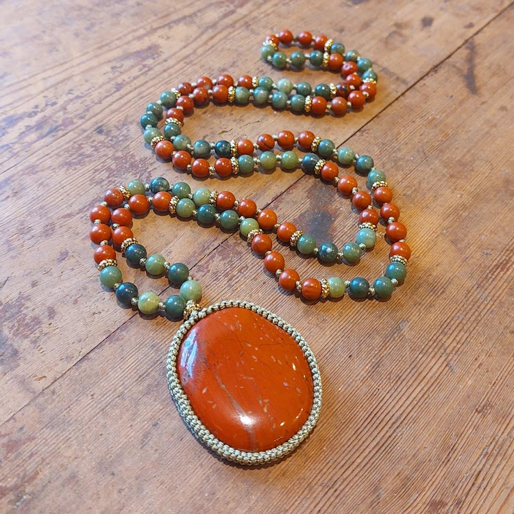 Mala | Röd jaspis & jade