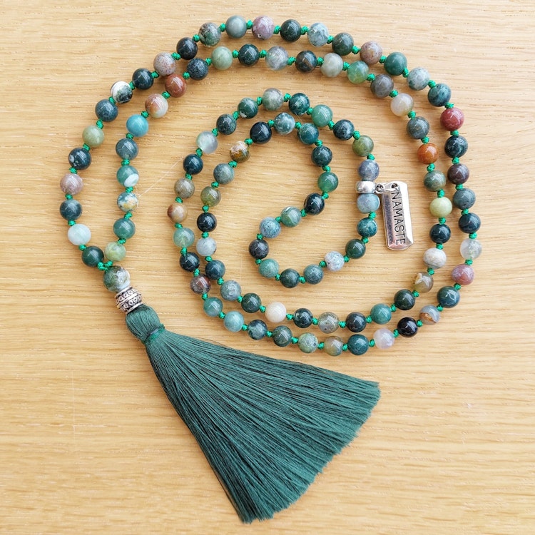 Mala | Indisk agat & mossagat