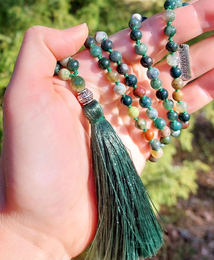 Mala | Indisk agat & mossagat