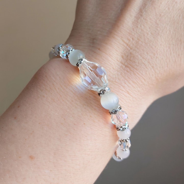 Elastiskt armband | Agat & glas