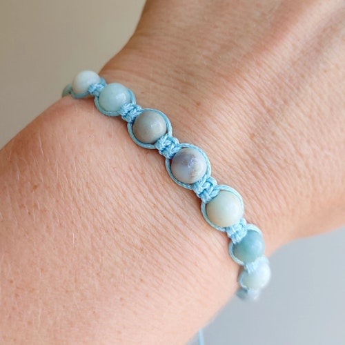 Makraméarmband | Amazonit